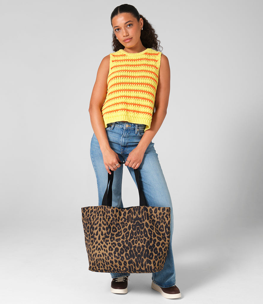 BagBase Leopard Print Carryall Tote Bag