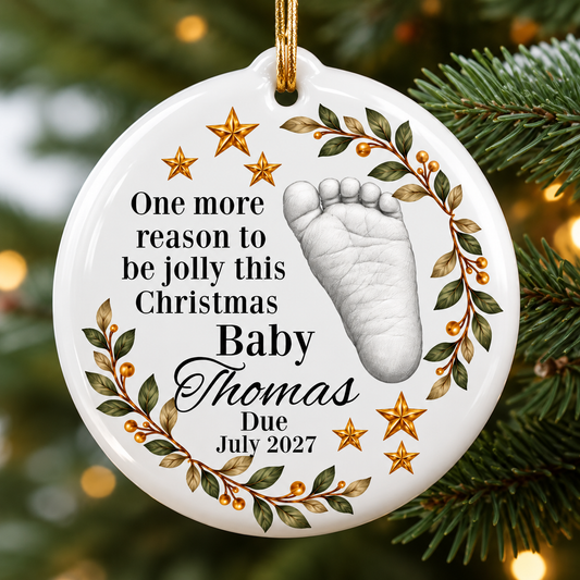 Christmas Baubles - Baby Announcement