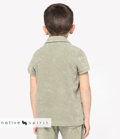 Native Spirit Kids Terry Towel Polo Shirt