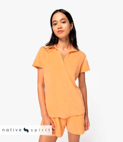 Native Spirit Ladies Terry Towel Polo Shirt