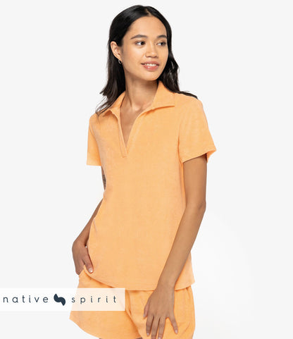 Native Spirit Ladies Terry Towel Polo Shirt