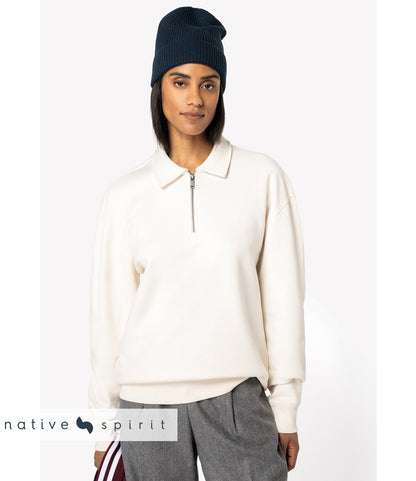 Native Spirit Unisex 1/4 Zip Sweatshirt with Polo Collar