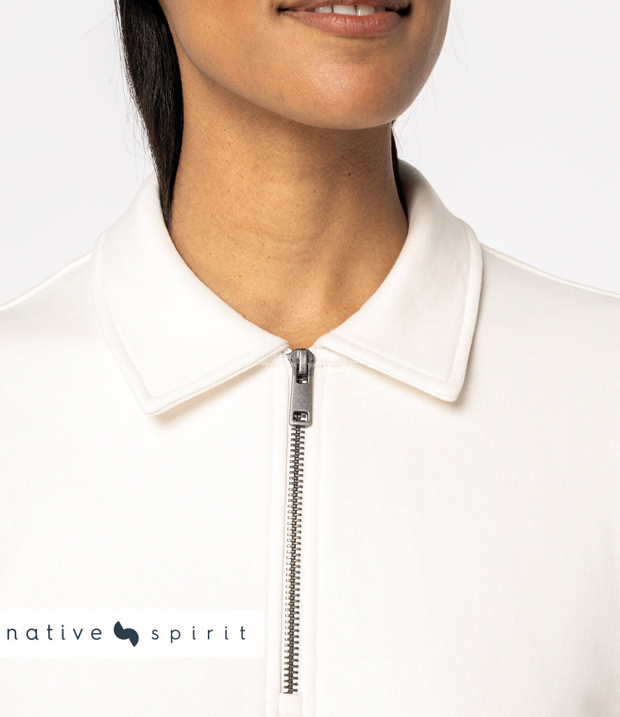 Native Spirit Unisex 1/4 Zip Sweatshirt with Polo Collar