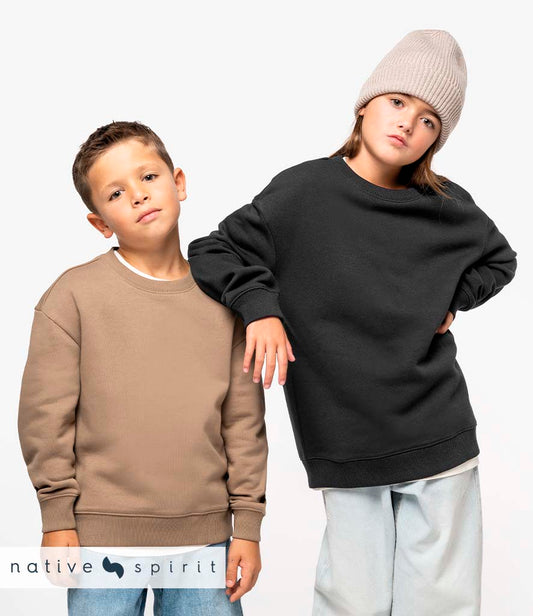Native Spirit Kids Oversized Round Neck Sweatshirt