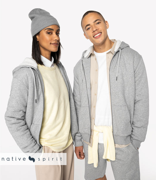 Native Spirit Unisex Sherpa lined Full Zip Sweatshirt