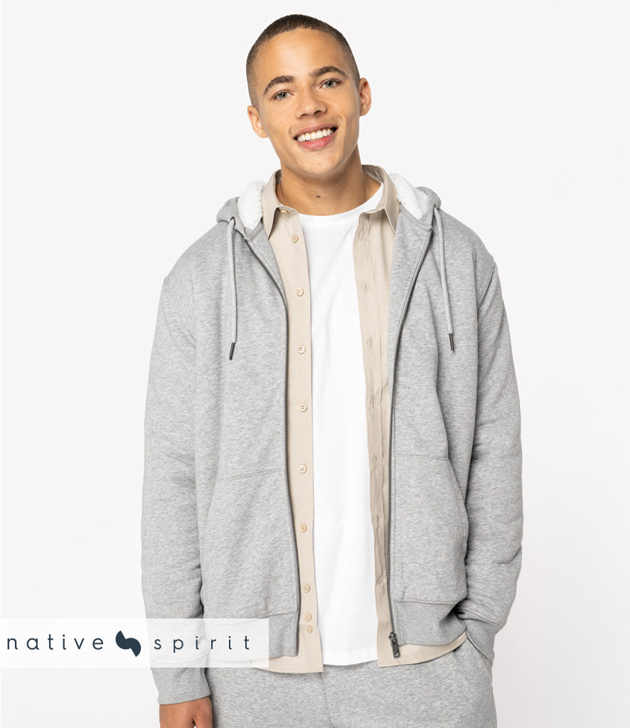Native Spirit Unisex Sherpa lined Full Zip Sweatshirt