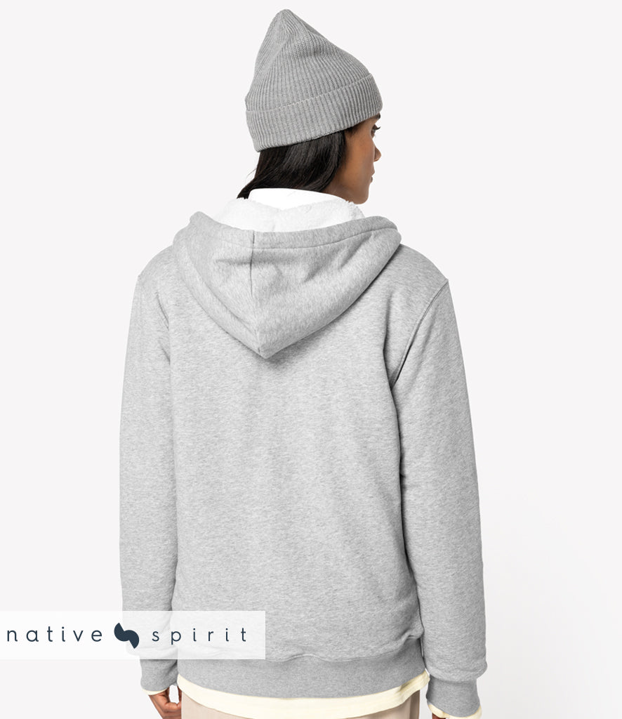 Native Spirit Unisex Sherpa lined Full Zip Sweatshirt