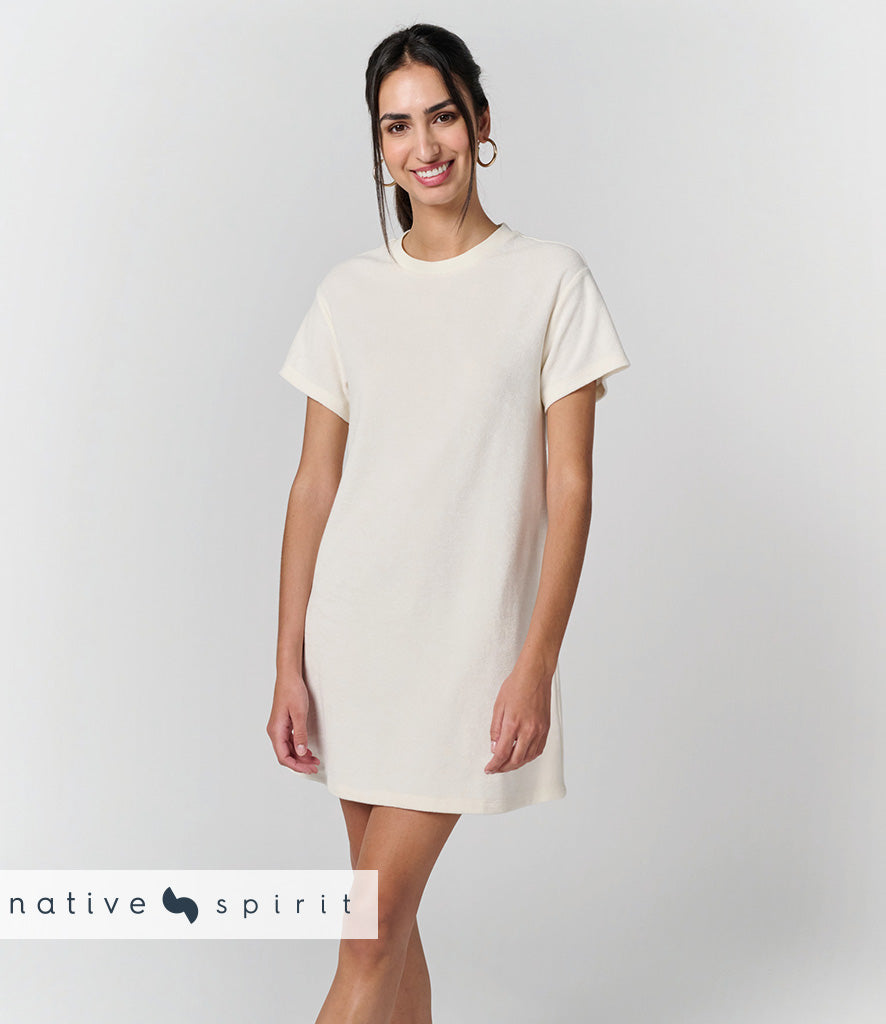 Native Spirit Ladies Terry Towel Dropped Shoulder T-Shirt Dress