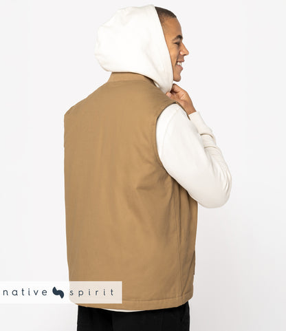 Native Spirit Unisex Twill Bodywarmer with Varsity Collar