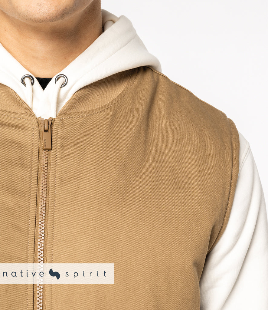 Native Spirit Unisex Twill Bodywarmer with Varsity Collar