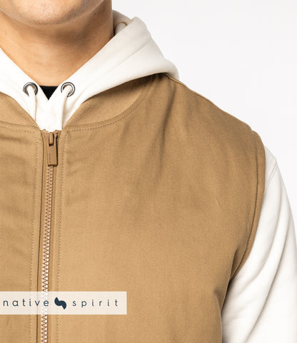 Native Spirit Unisex Twill Bodywarmer with Varsity Collar