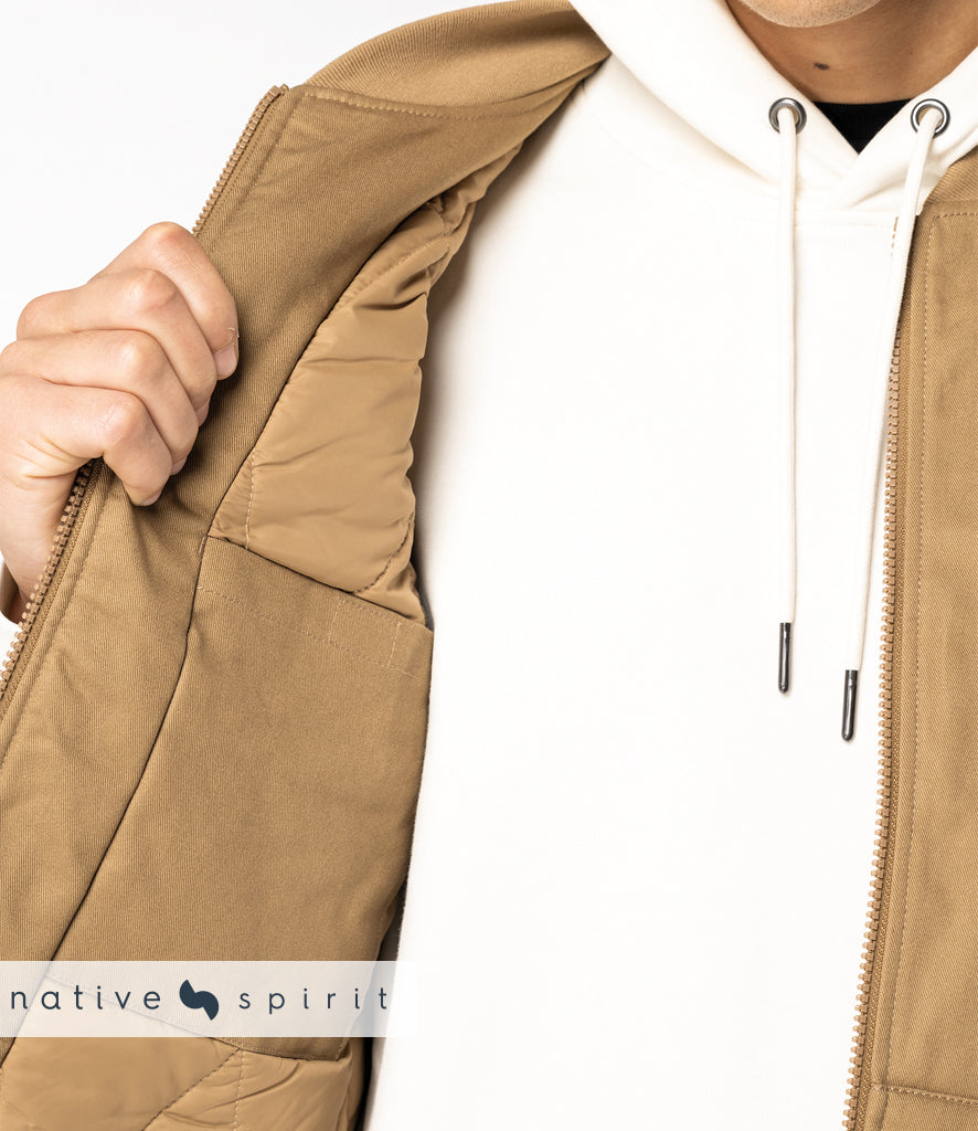 Native Spirit Unisex Twill Bodywarmer with Varsity Collar