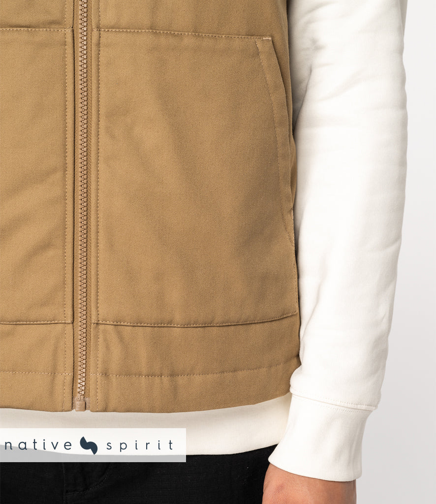Native Spirit Unisex Twill Bodywarmer with Varsity Collar