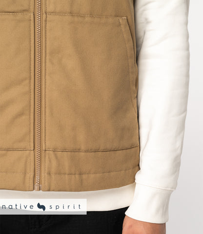 Native Spirit Unisex Twill Bodywarmer with Varsity Collar