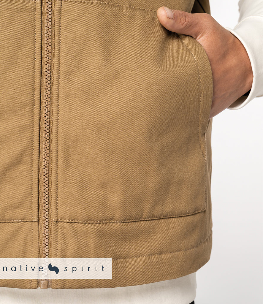 Native Spirit Unisex Twill Bodywarmer with Varsity Collar