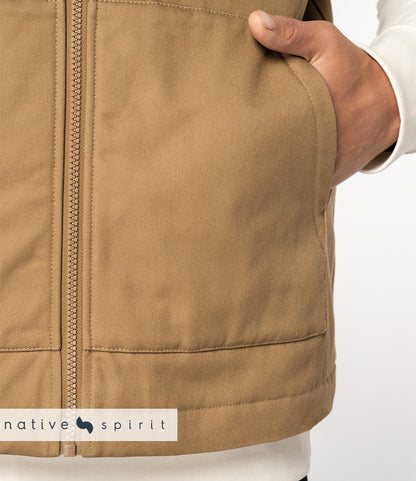 Native Spirit Unisex Twill Bodywarmer with Varsity Collar