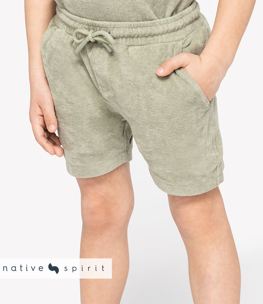 Native Spirit Kids Drawcord Terry Towel Shorts