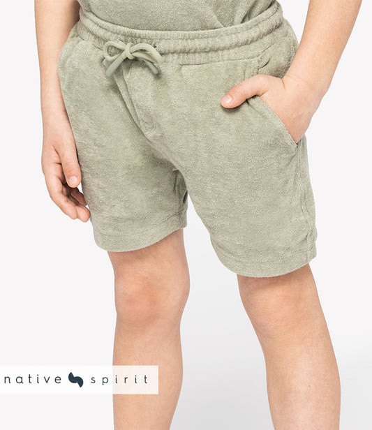 Native Spirit Kids Drawcord Terry Towel Shorts